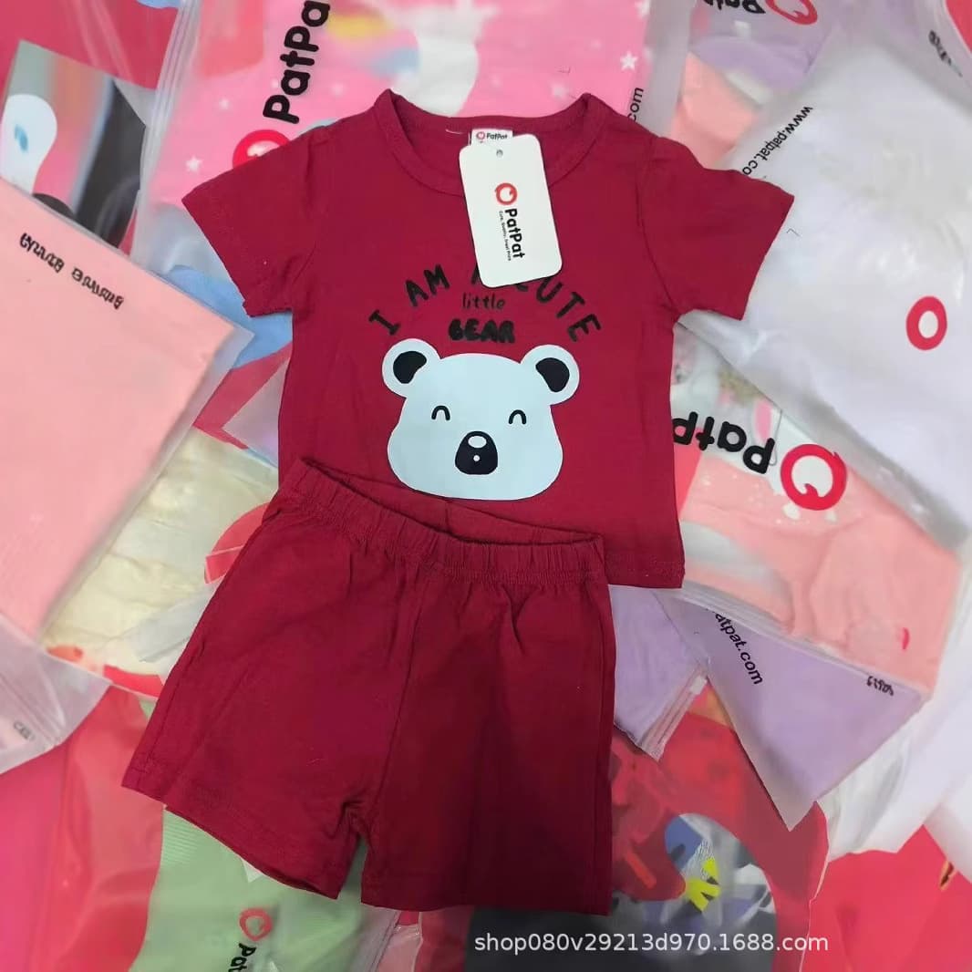 Patpat Cross-Border Export Children's Clothing Summer New Boys and Girls Sets, Brand Discount Original Children's Clothing Wholesale