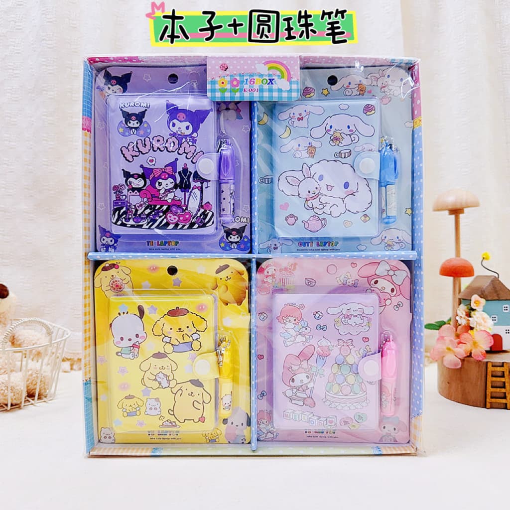 Cute Cartoon Elementary Student Portable Pocket Notebook Memo Pad Prize Small Notebook + Ballpoint Pen Stationery Gift