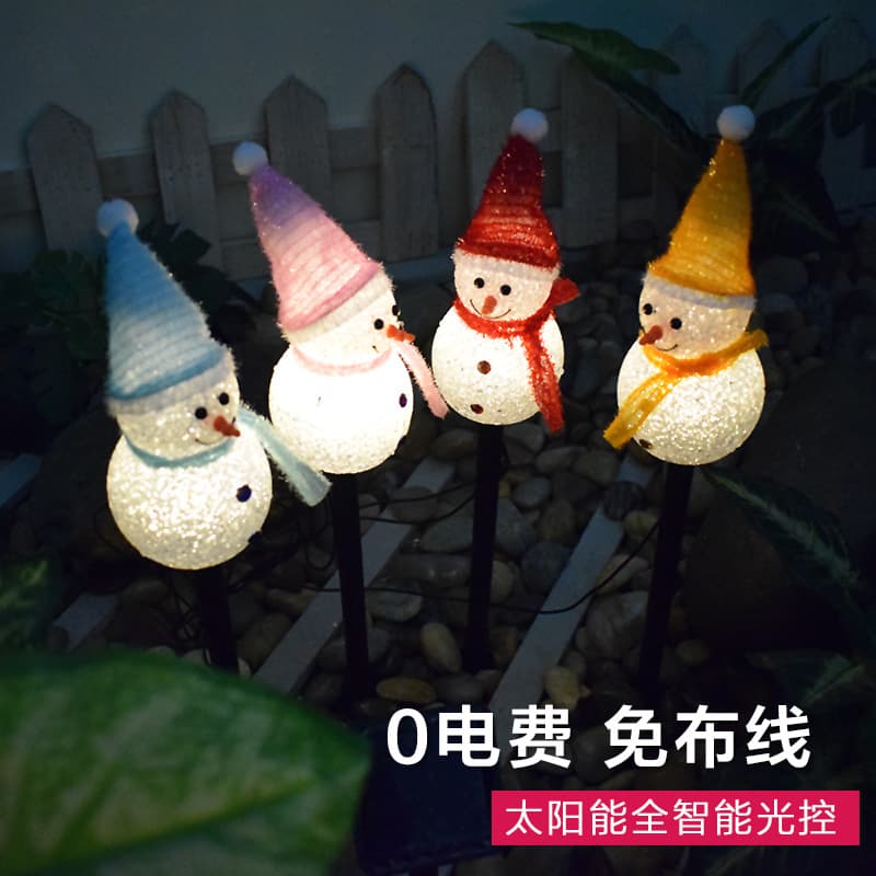 Christmas new solar snowman lawn garden ambiance light wholesale, outdoor courtyard ground spike landscape decorative lamp