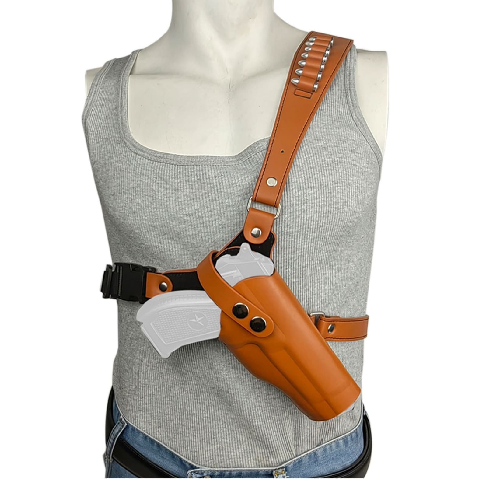 Tactical Chest Bag Handgun Western Cowboy Outdoor Leather Gun Holster 1911 Glock Quick Draw Handgun Holster Unisex