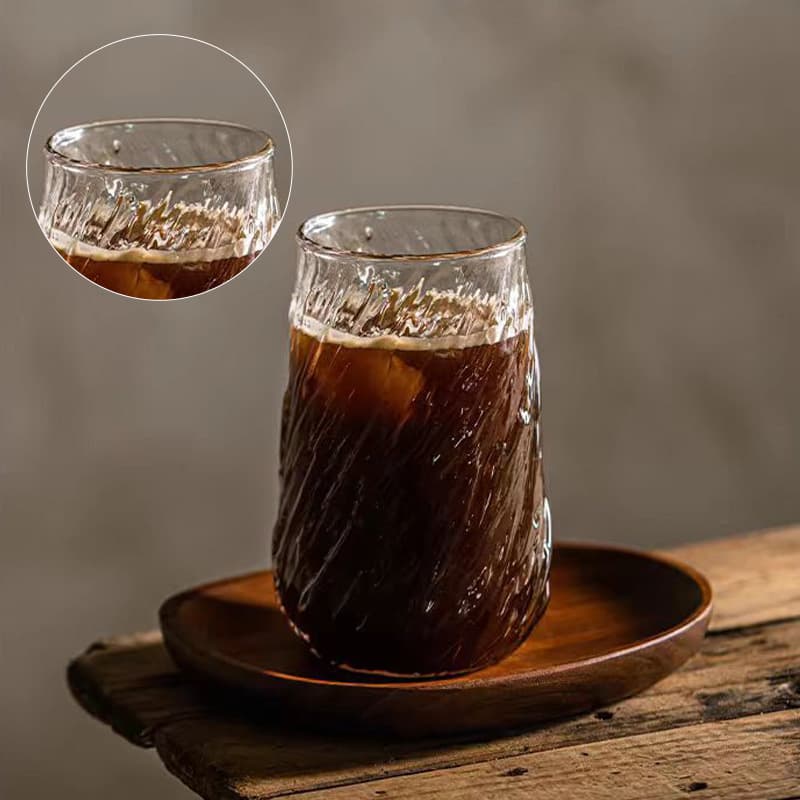Glass Coffee Cup Large Capacity Iced American Latte Cup Heat-Resistant Transparent High-Value Women's Green Tea Water Cup Household
