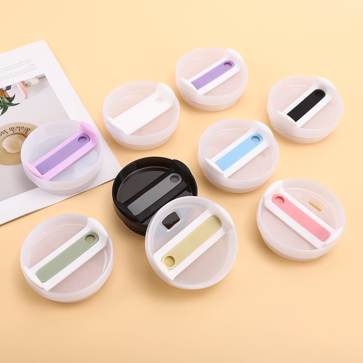 Custom Amazon Hot-Selling 2nd Gen 40oz Car Cup Lid Sealed Leak-Proof Tumbler Lid Silicone Gasket Lid Straw Lid
