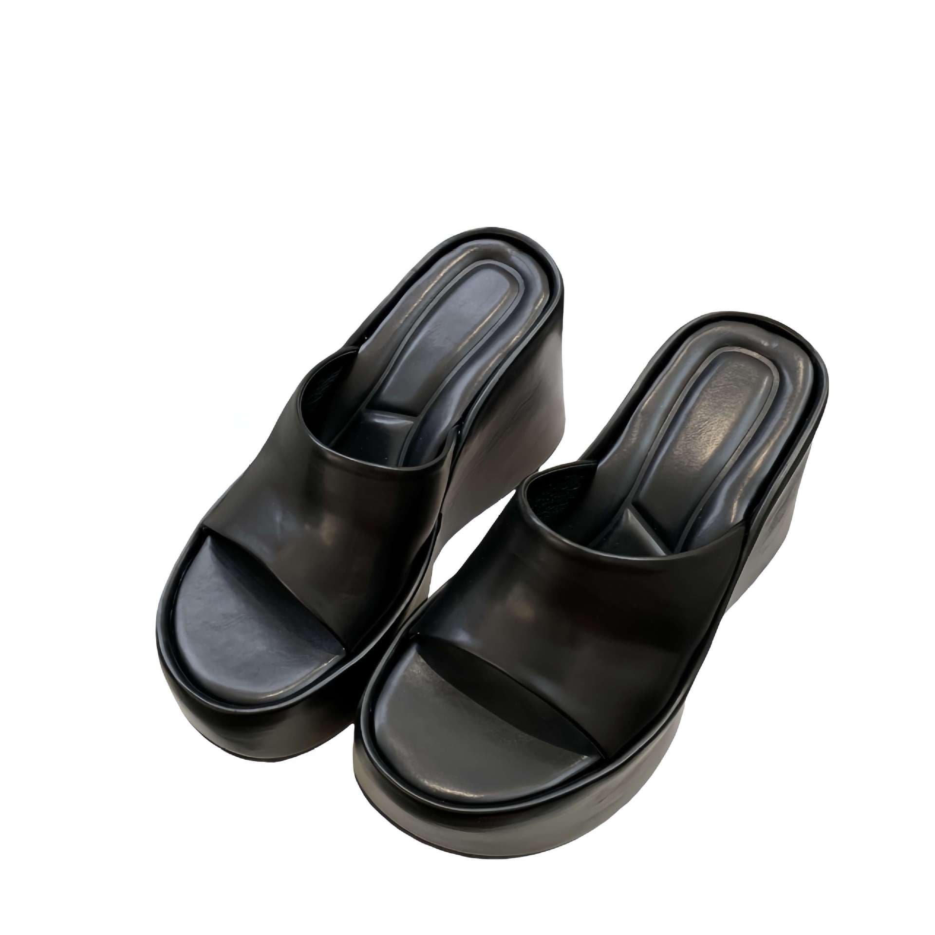 [Tax Excluded] 2024 Summer New Beach Sandals Transparent Chic Slides Platform Thick Sole Versatile Flip Flops Korean Style