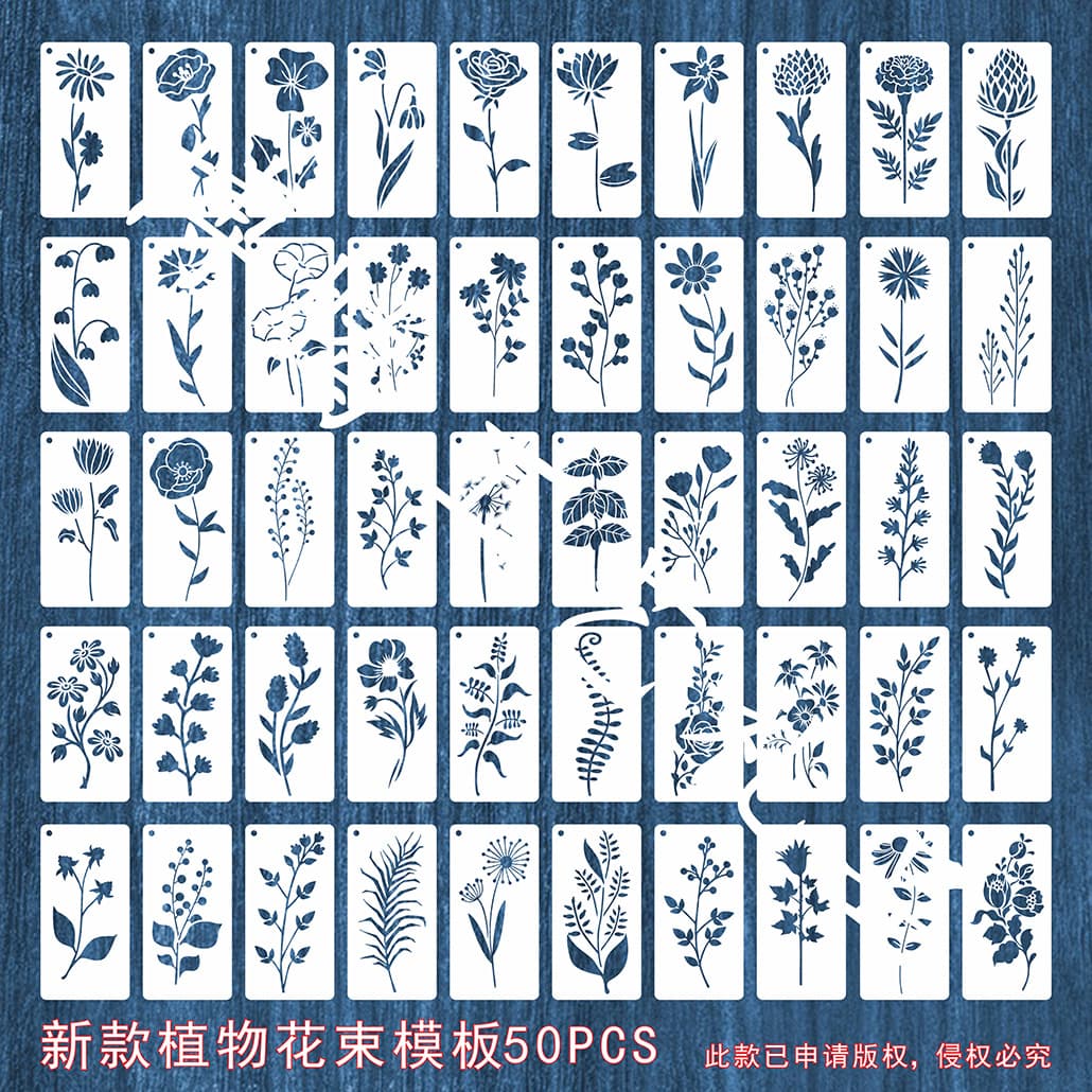 Amazon Cross-border Snowflake Letter Diy Template Snow Hollow Spray Painting Graffiti Drawing Template Office Culture/drawing