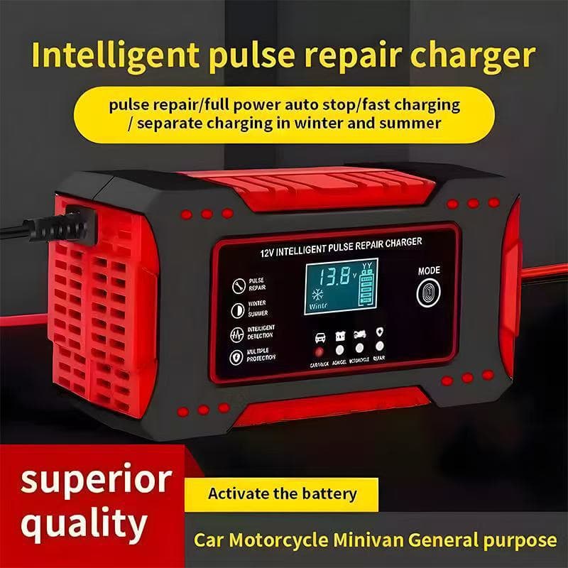 12V 6A Motorcycle Battery Charger, Car Battery Charger, 12V Smart Repair Battery Charger