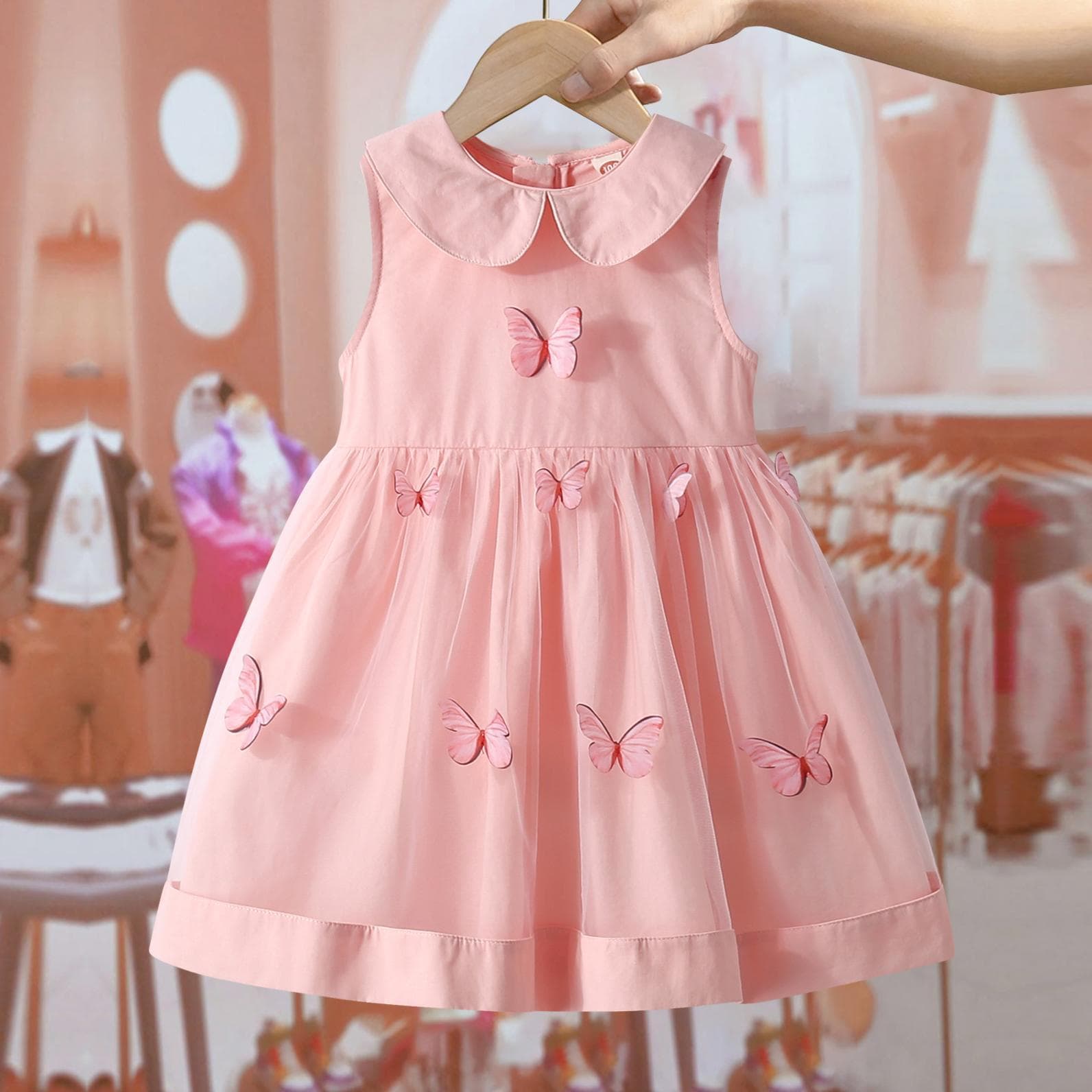 Girls Summer Casual Dress 2026 New Girls Embroidered Summer Princess Dress Children's Clothing Mesh Skirt