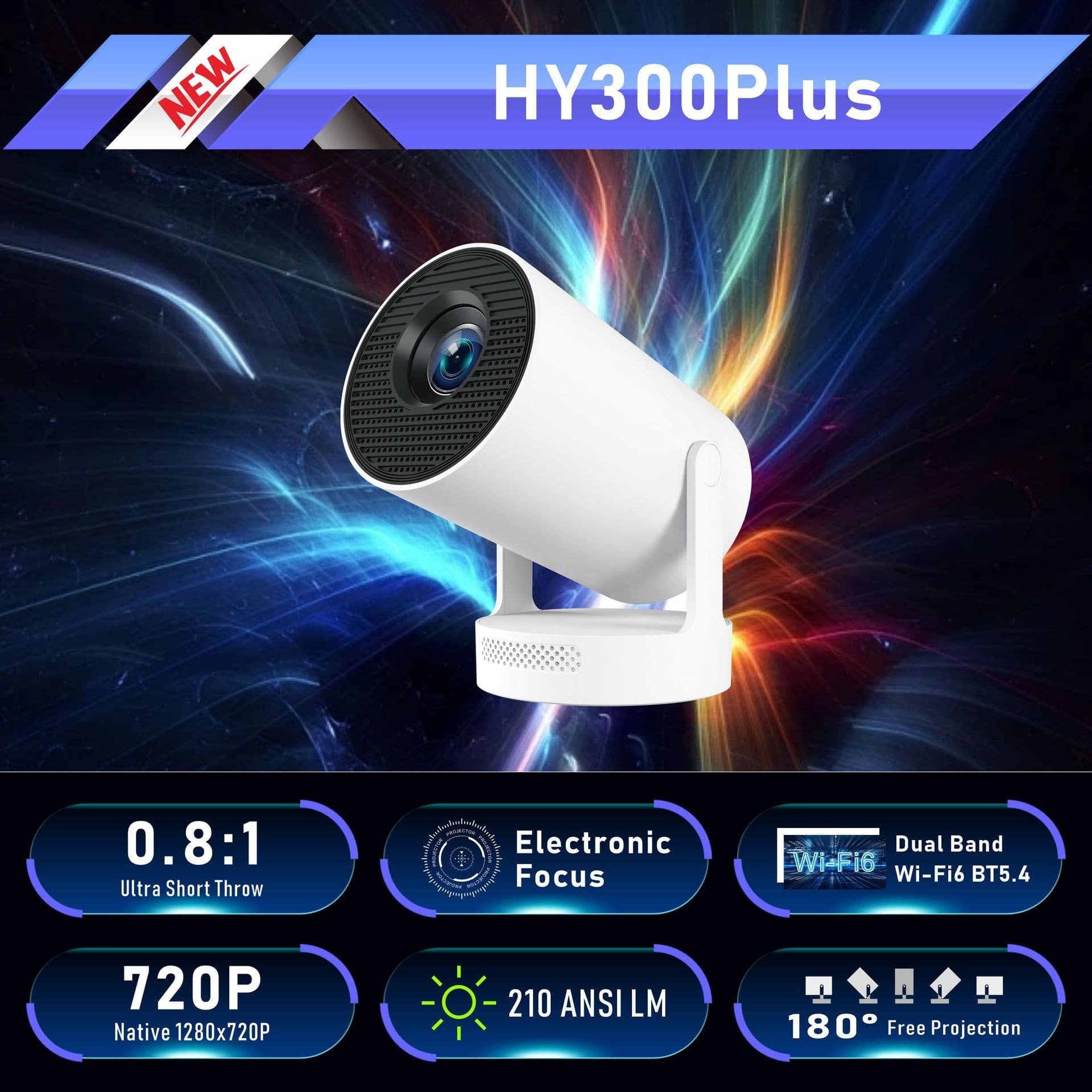 HY300plus projector home foreign trade electric focus Android 4K portable mini HY300pro projector