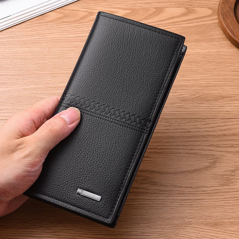 Men's Long Wallet Leather Wallet Men Cross-border Zipper Casual Multi-card Slot Long Wallet