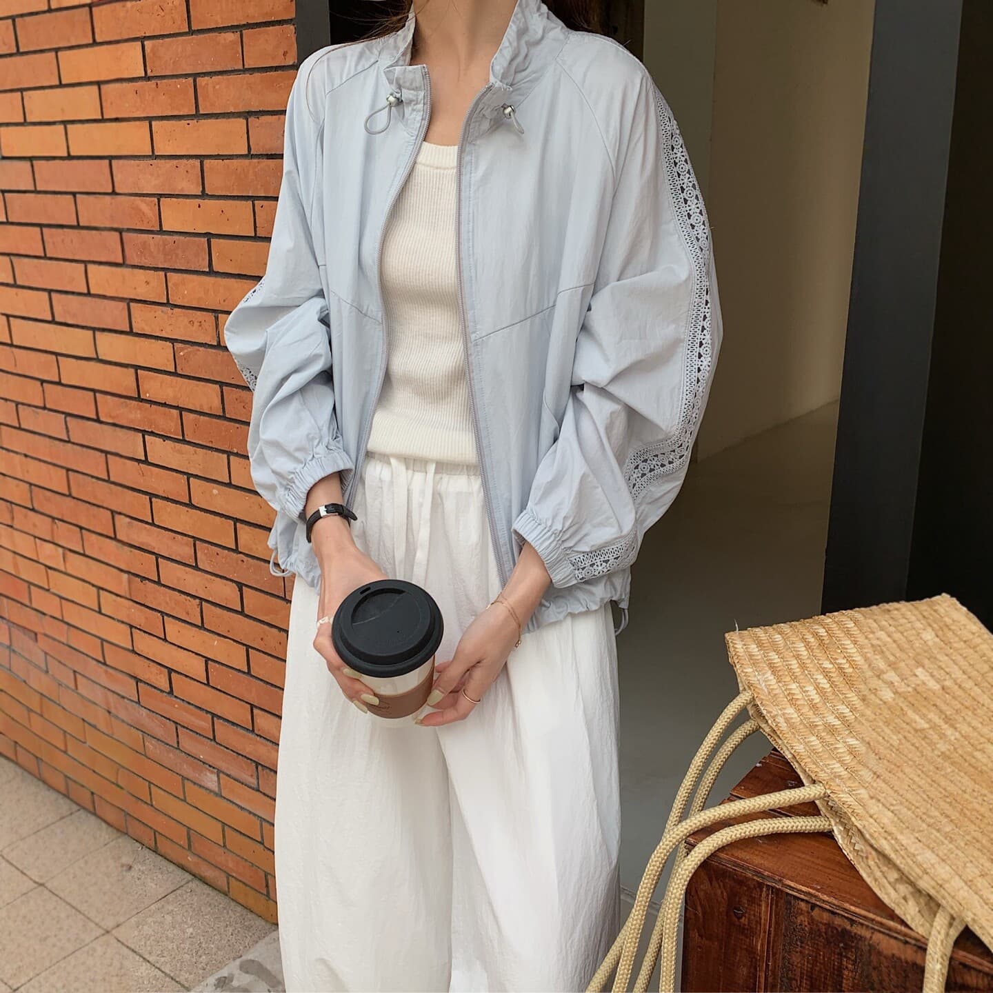 Korean Loose Stand Collar Zipper Sun Protection Jacket for Women, New Summer Versatile Casual Short Jacket Top