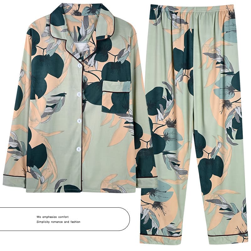 Women's Pajama Set Long Sleeve Cardigan Cute Cartoon Two-Piece Loungewear for Spring Autumn Winter Casual Homewear Wholesale