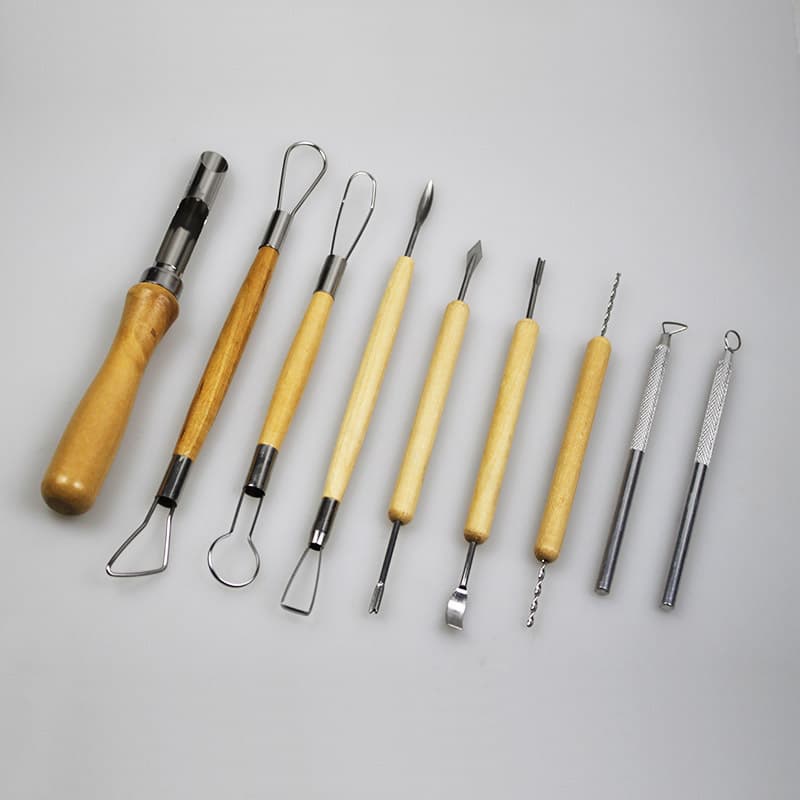 Cross-border Pottery Tool 9-Piece Set, Fine Carving Clay Sculpture Scraper, Clay Sculpture Knife, Soft Clay Carving Tool