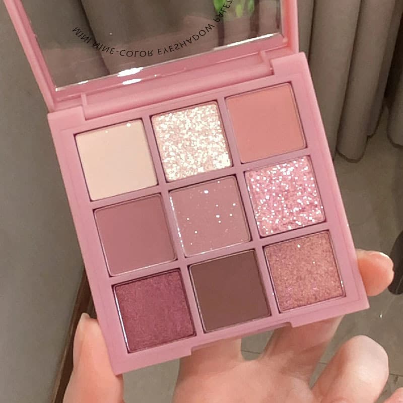 MUGELEEN Girl's Dream Nine-Color Eyeshadow Palette Pearl Matte Fine Shimmer Smoky Gray Purple Edgy Pure Desire Eyeshadow