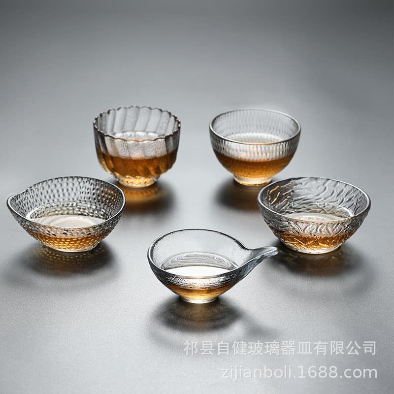 Ready stock wholesale Japanese crystal glass tea set tea cup host cup, high-temperature resistant cup, Chinese tea tasting cup/white wine cup