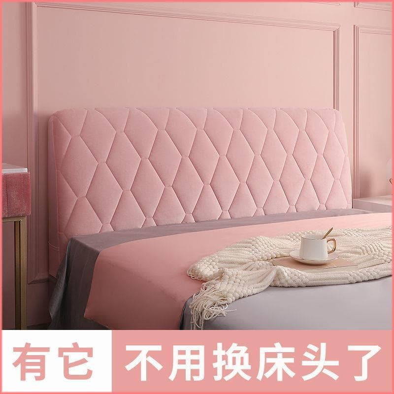 Full Wrap Fabric Headboard Cover, Simple Modern European Style Soft Headboard Cover, Curved Backrest Cover, Dust-Proof Protective Cover
