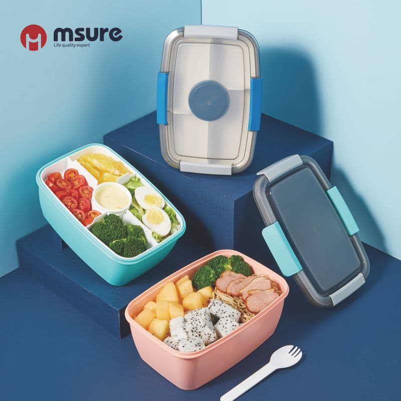 Cross-border lunch box, food-grade sealable container, plastic leak-proof microwave-safe bento box for lunch.