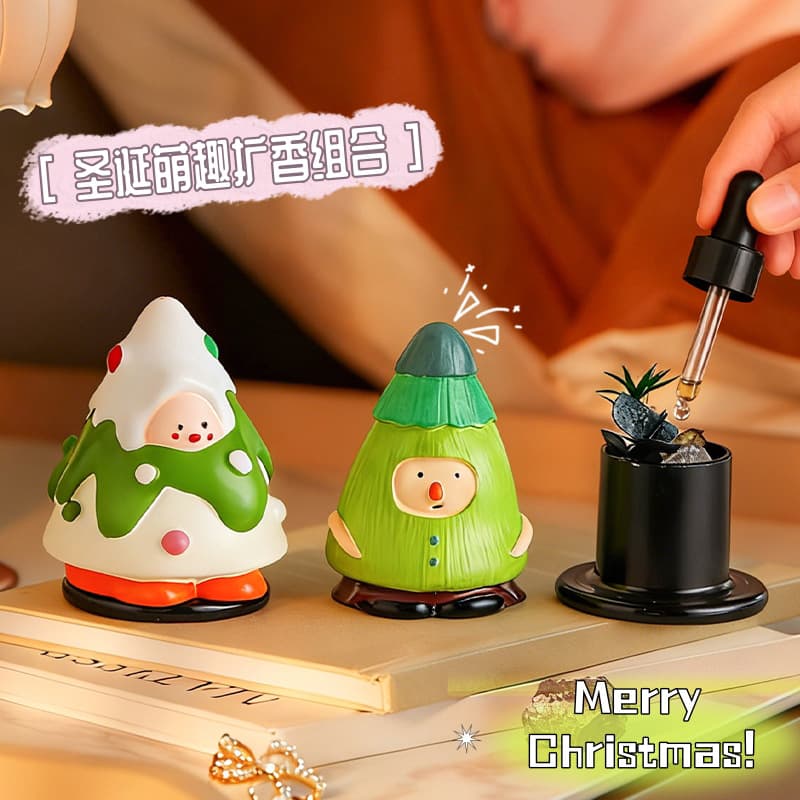 Creative Christmas Flameless Aromatherapy Storage Jar Home Bedroom Premium Long-Lasting Diffuser Stone Fragrance Decorative Ornament