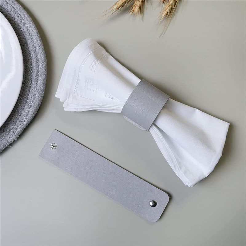 In Stock Nordic Style Leather Napkin Ring Napkin Holder for Western Restaurant Hotel Table Setting