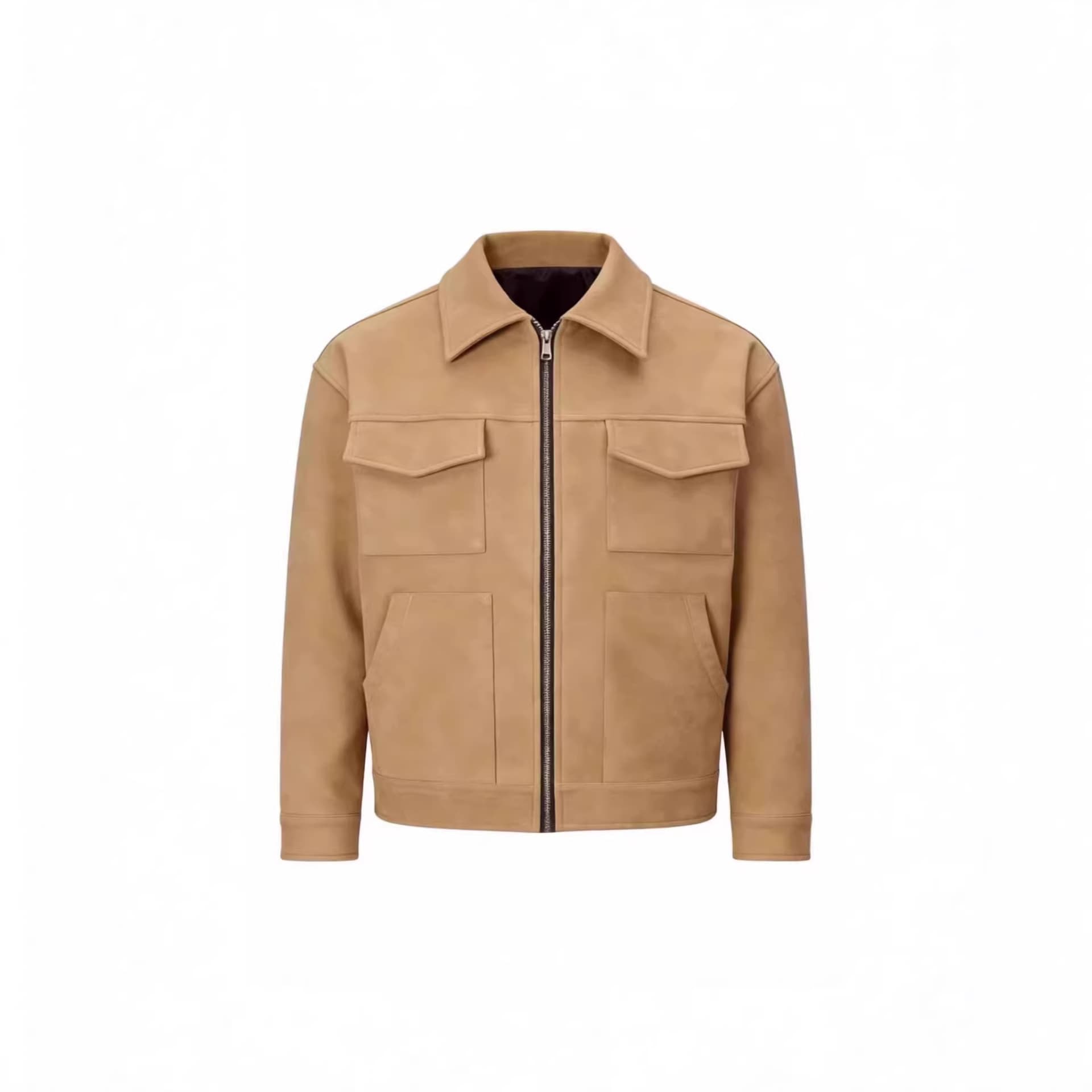 2026 Cross-Border New Men's Jacket Outerwear European and American Trendy Men's Jacket Suede Zipper Large Pocket Jacket