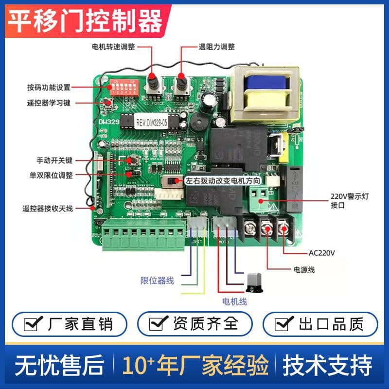 DW-329 Sliding Door Controller Electric Door Opener Universal Control Board Smart Soft Start Soft Stop