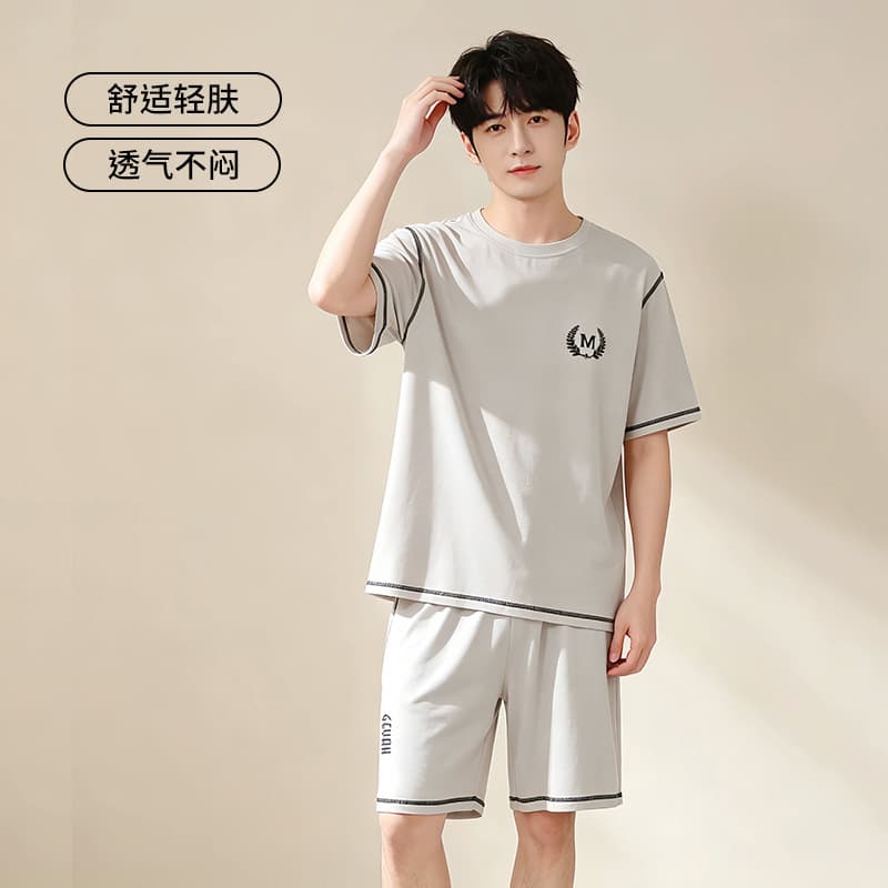 Summer Modal Men's Pajamas, Men's Summer Cool, Loose, Thin, Breathable, Wearable Home Clothes Set for Men