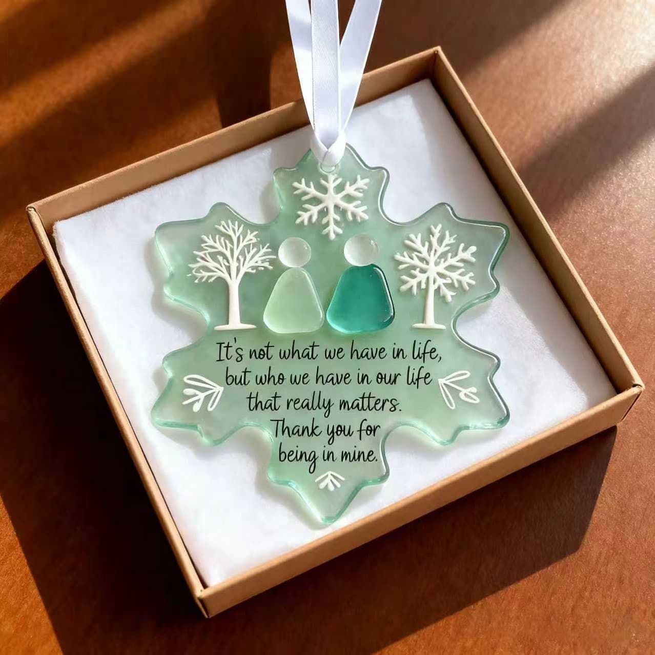 Cross-border Snowflake-Shaped Sea Glass Friendship Ornament Pendant