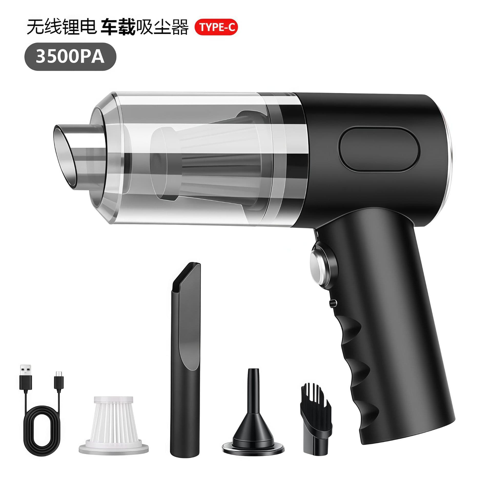 Car Vacuum Cleaner Portable Handheld Stick Vacuum Blower 2-in-1 Home Car Use Mini Cordless Vacuum Cleaner