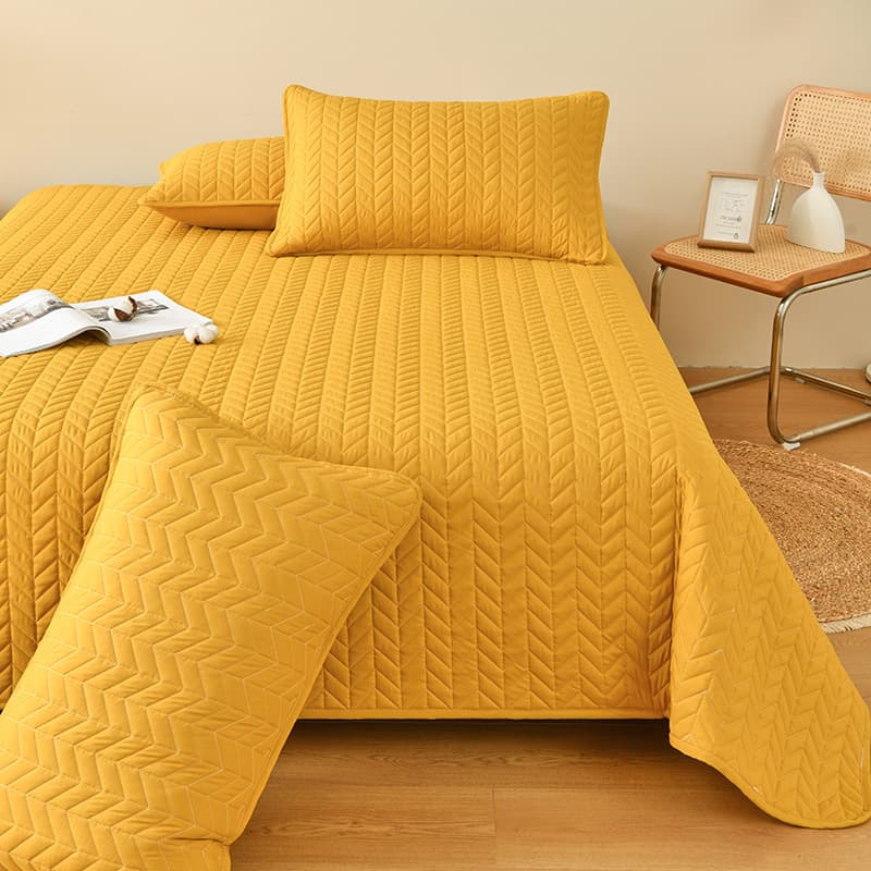 Amazon Cross-Border Washed Cotton Quilted Bed Cover 3-Piece Set Autumn/Winter Non-Slip Fixed Bed Cover Tatami Mattress Sheet