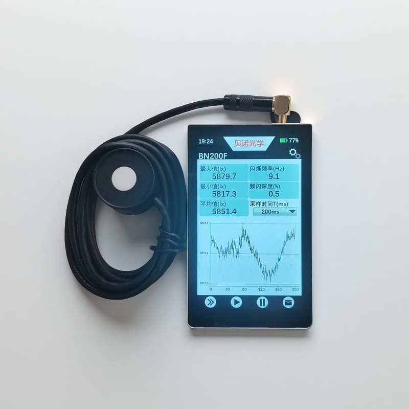 BN200F Stroboscopic Illuminance Meter Stroboscopic Tester Illuminance Meter Tester Flicker Frequency Fluctuation Depth Tester