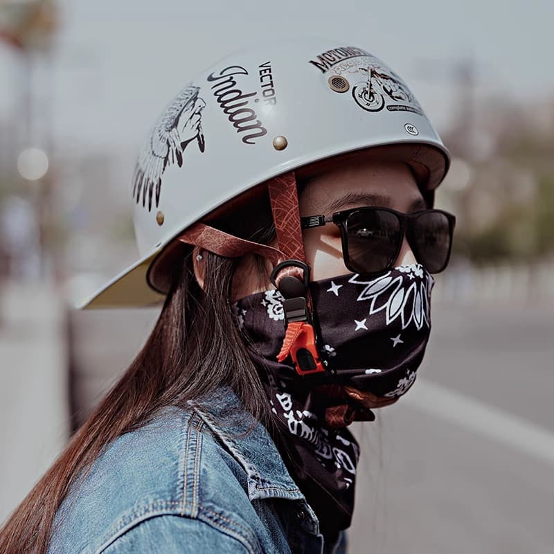 Cross-Border Motorcycle Baseball Cap Helmet, Women's Retro Half Helmet for Scooter, Summer Electric Bike Helmet