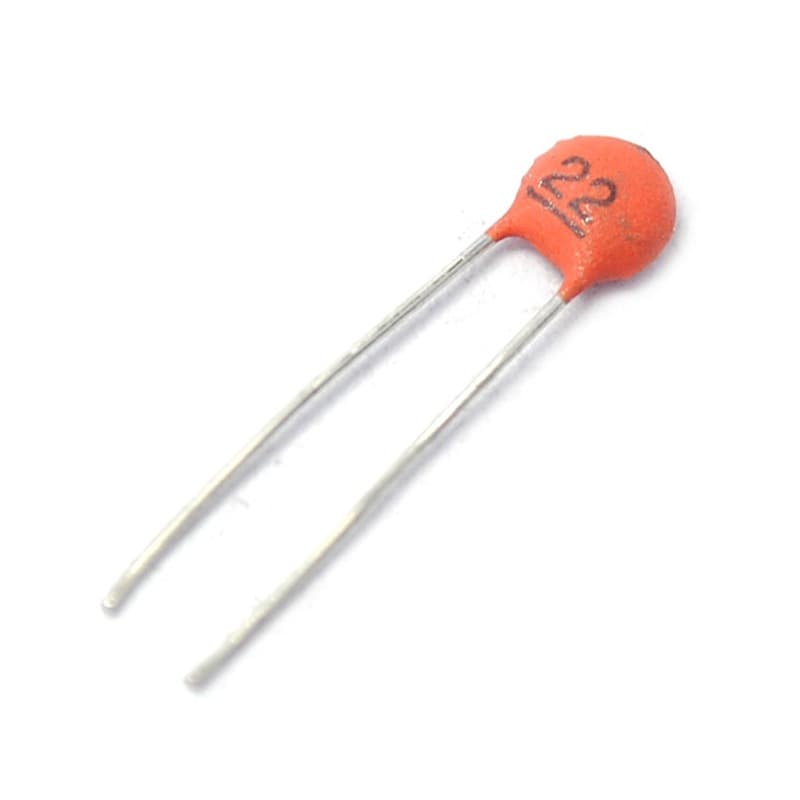 【Risym】Ceramic Disc Capacitor 22PF 22P 50V, Ceramic Dielectric Capacitor (100 pcs)