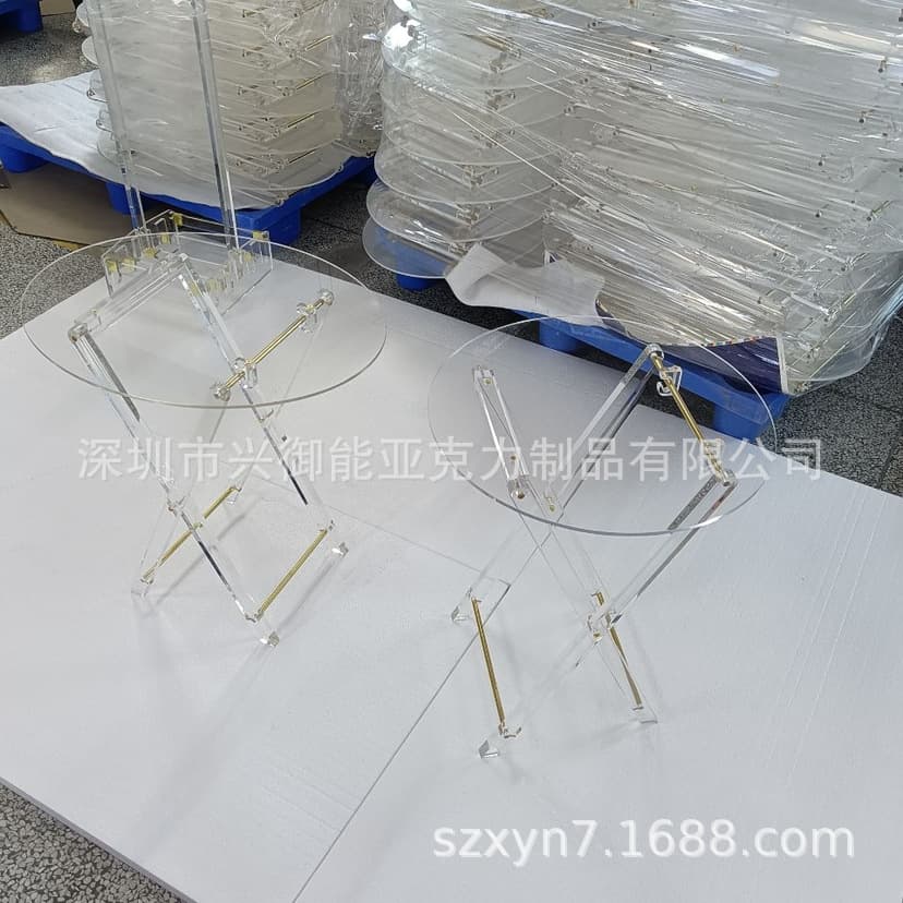 Acrylic Transparent Hot Stamping Fashion Folding Table Sets Manufacturer