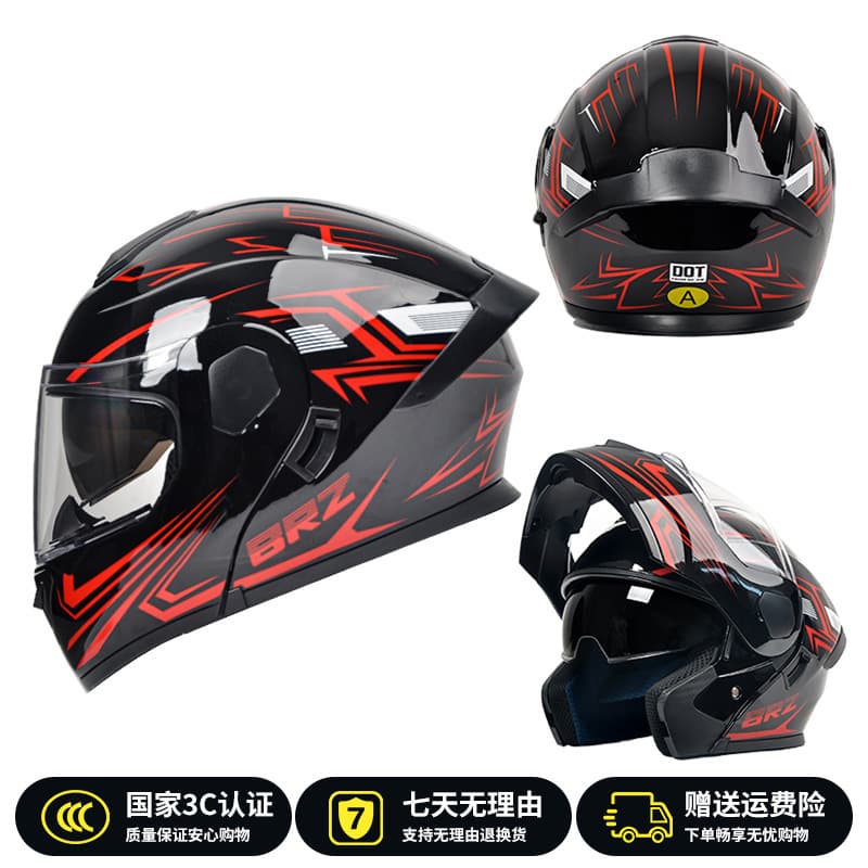 AD Electric Motorcycle Helmet Men Women Motorcycle Safety Helmet All-Season Full Face 3C/DOT Certified Flip-Up Helmet