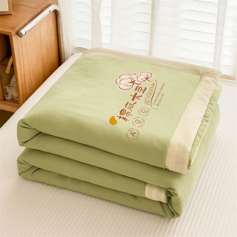 Washed Cotton Air Conditioning Quilt Summer Cool Quilt Double Summer Thin Style Quilt, Children's Single All-Season Summer Quilt Machine Washable