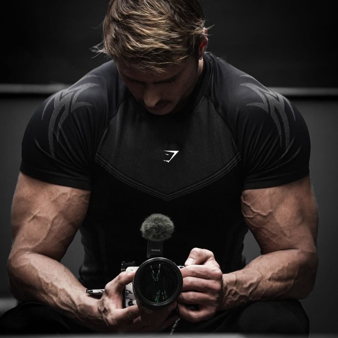 2026 Cross-Border Compression Top GYMSHARK Men's Muscle Shark Fitness Top Men's Casual Quick-Dry Breathable