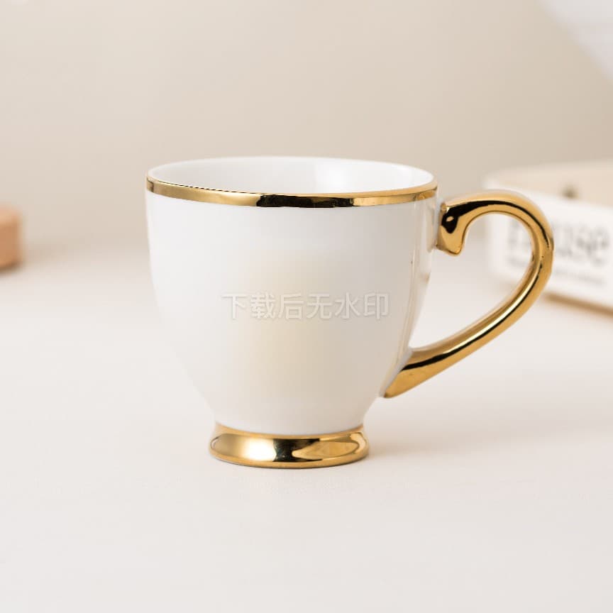 Luxury High-Gloss Electroplated Ceramic Mug for Home, Office, Afternoon Tea, Restaurant, Coffee, and Gift