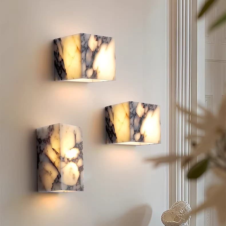 Wabi-sabi Villa Living Room Wall Light, Italian Minimalist Corridor Background Wall Lamp, Bedroom Marble Wall Light Wholesale