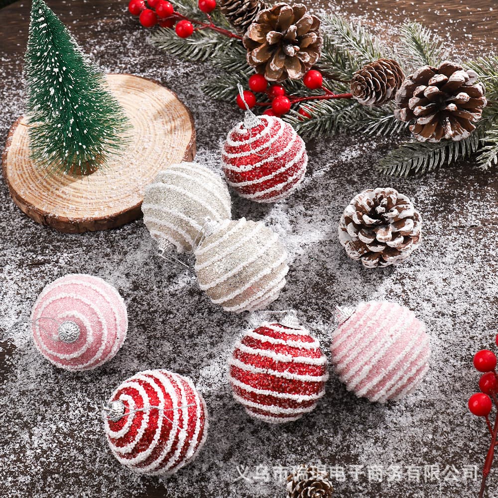 7cm Christmas Decorative Ball Christmas Tree Hanging Ball Window Scene Decoration Ornament Holiday Decor Factory Direct