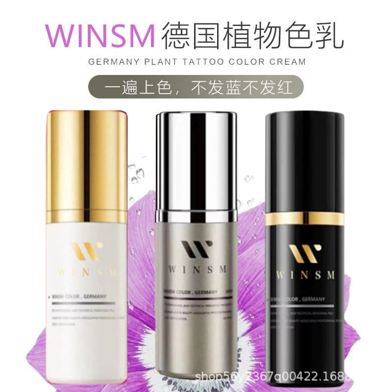 WINSM semi-permanent makeup pigments for eyebrow tattooing, lip tinting, eyeliner, microblading, natural brow color, and natural brow color.