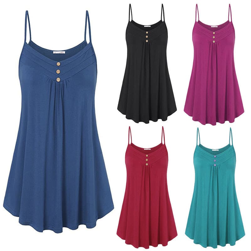 wish Amazon AliExpress hot selling women's clothing 2023 summer loose and sexy V-neck halter top large size