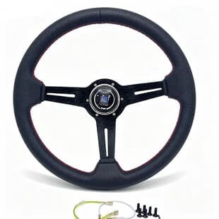 Modified Car Steering Wheel PVC 14 Inch Deep Dish Custom Racing Game Steering Wheel NARDI Steering Wheel
