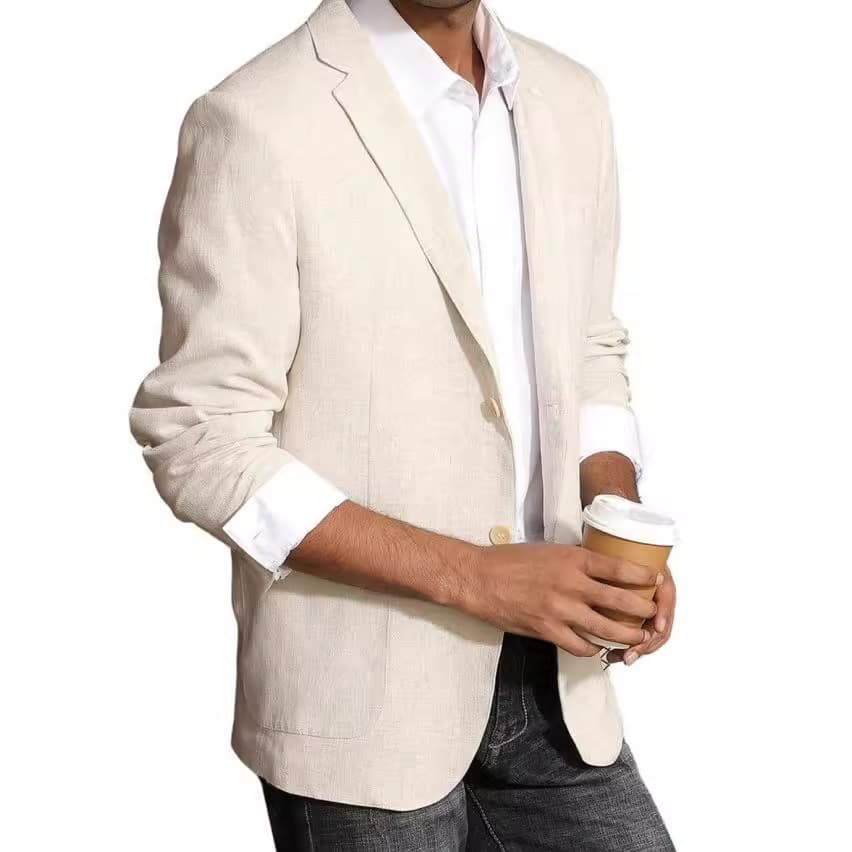 2025 Foreign Trade Men's Spring Top, Business Casual Printed Double-Button Suit Jacket, Men's British Style Plus Size Suit