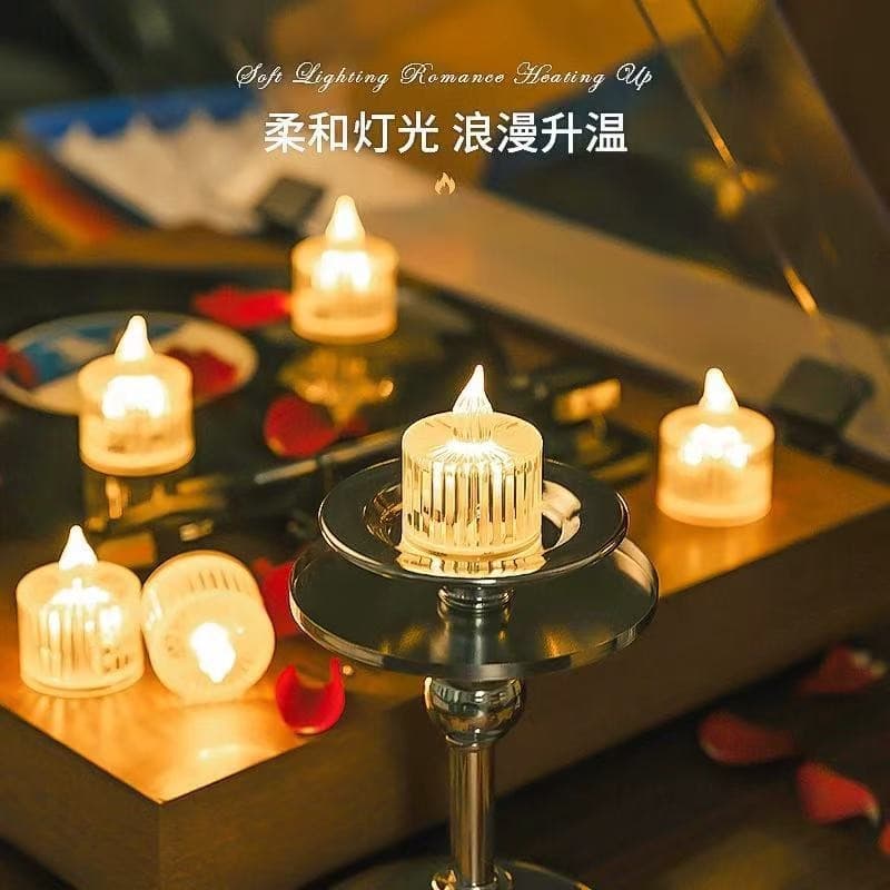 Crystal Candle Ambiance High-End LED Electronic Candle Light Battery-Powered Confession Romantic Setup Prop Birthday Surprise