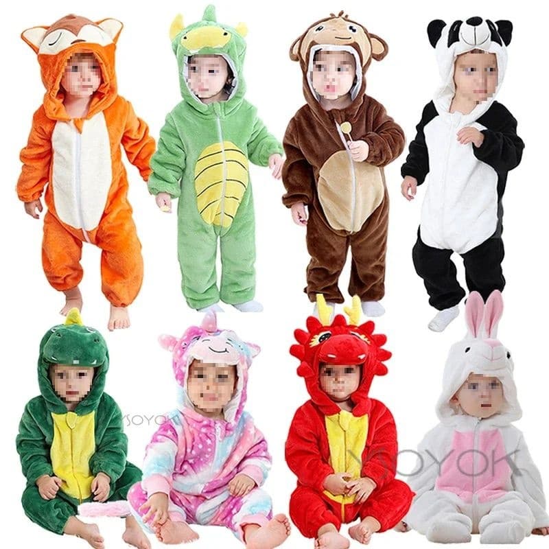 Baby Girls Onesie Kigurumi Monkey Unicorn Cow Lion Animal Co
