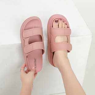 kenichan Trendy Platform Thick-Soled Sandals for Women, New Summer Style with Velcro, Height-Increasing Casual Beach Slippers