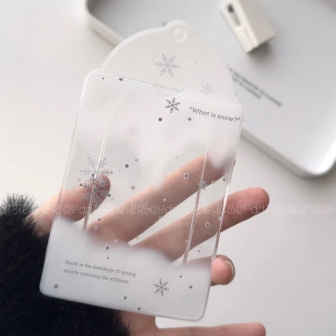 Black and White Heart PVC Simple Korean-Style Idol Photo Card, School Card Display and Storage Pendant, Bus Card