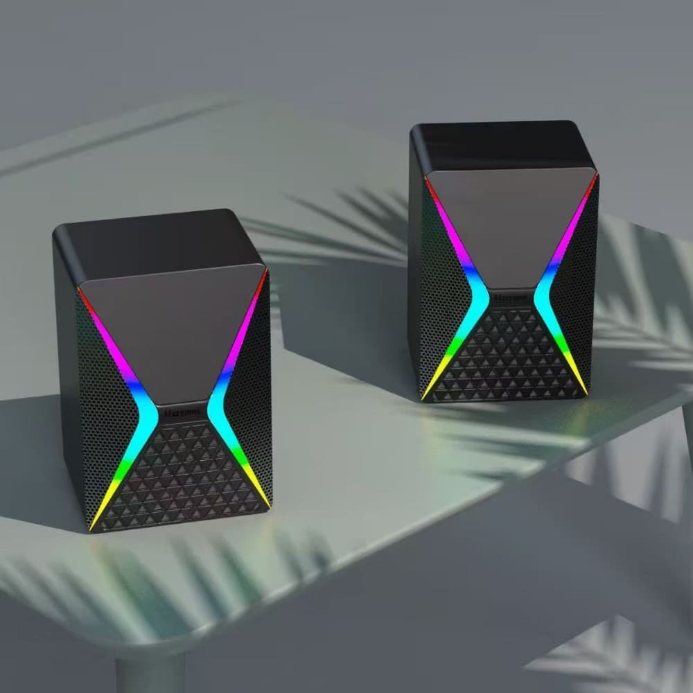 New Cross-Border Glowing Computer Speaker Laptop Desktop Audio Home Office USB Wired Small Speaker Wholesale