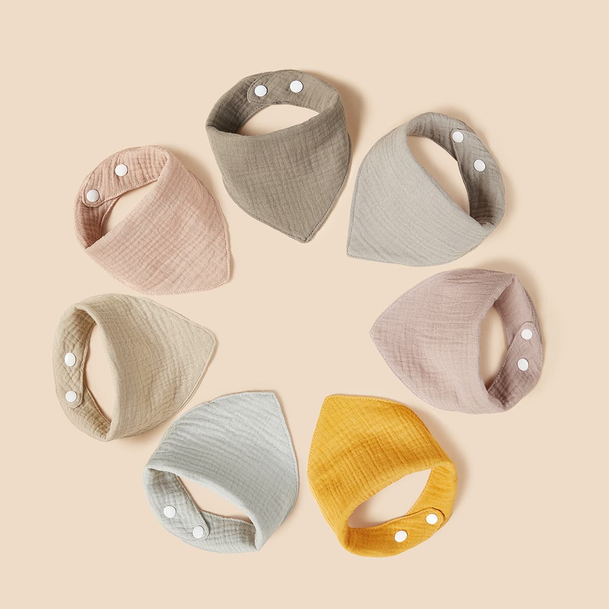 Crepe triangle towel cross-border Amazon best-selling pure cotton baby bib toddler saliva towel baby bib rice bag