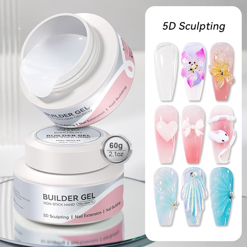 BORN PRETTY large-capacity solid non-stick extension glue, paper-free tray, can be pinched by hand to quickly extend the phototherapy glue