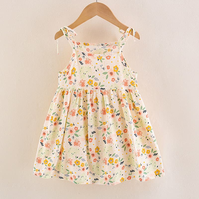 Summer Girls Cotton Spaghetti Strap Dress Nightgown Beach Dress Baby Cotton Vest Dress Drop Shipping