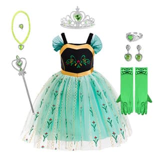 Girls Frozen Anna Princess Dress Summer Birthday Party Dress Mesh Tulle Halloween COS Costume